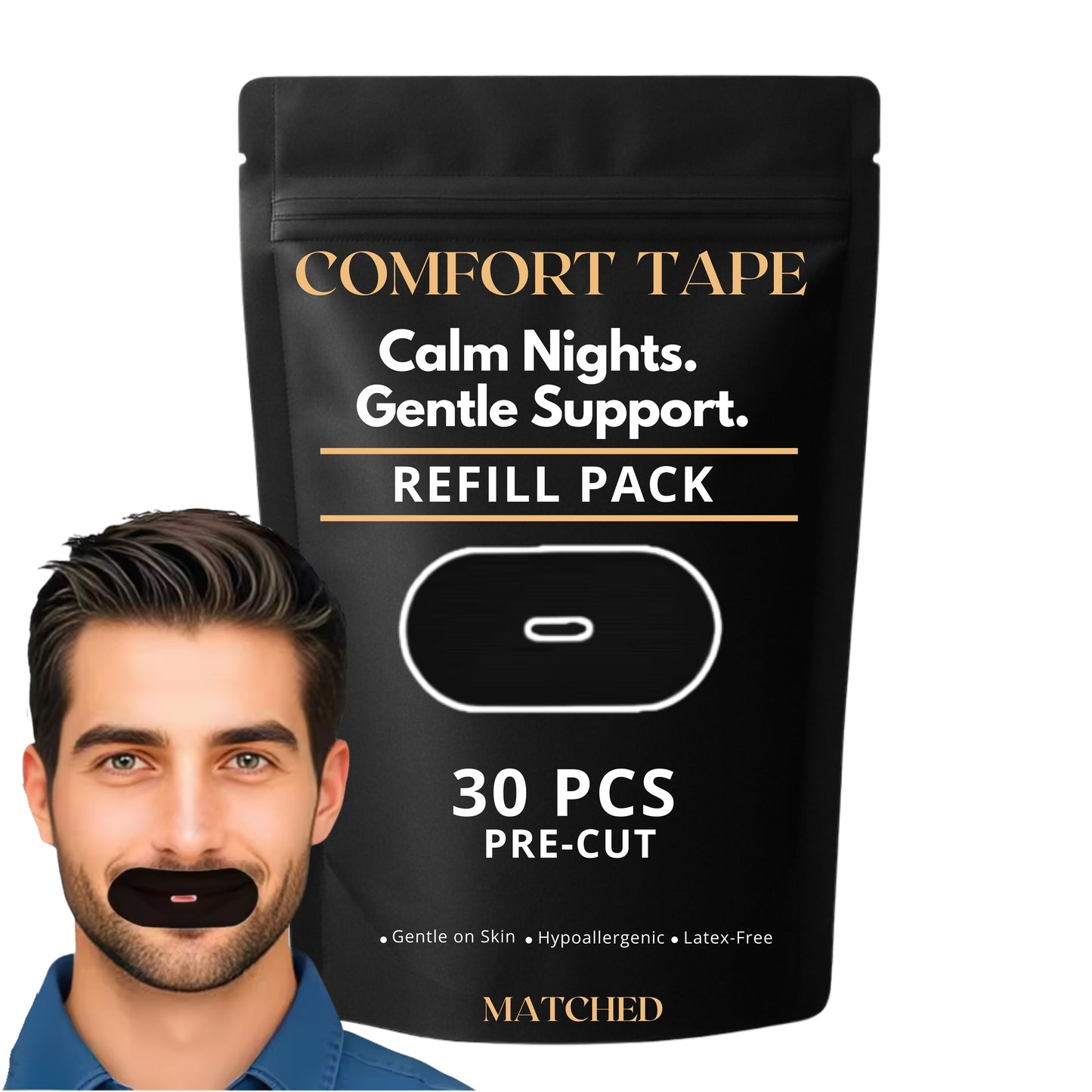 Standard Nasal Strips- Comfort Tape for Sleep & Active Lifestyles