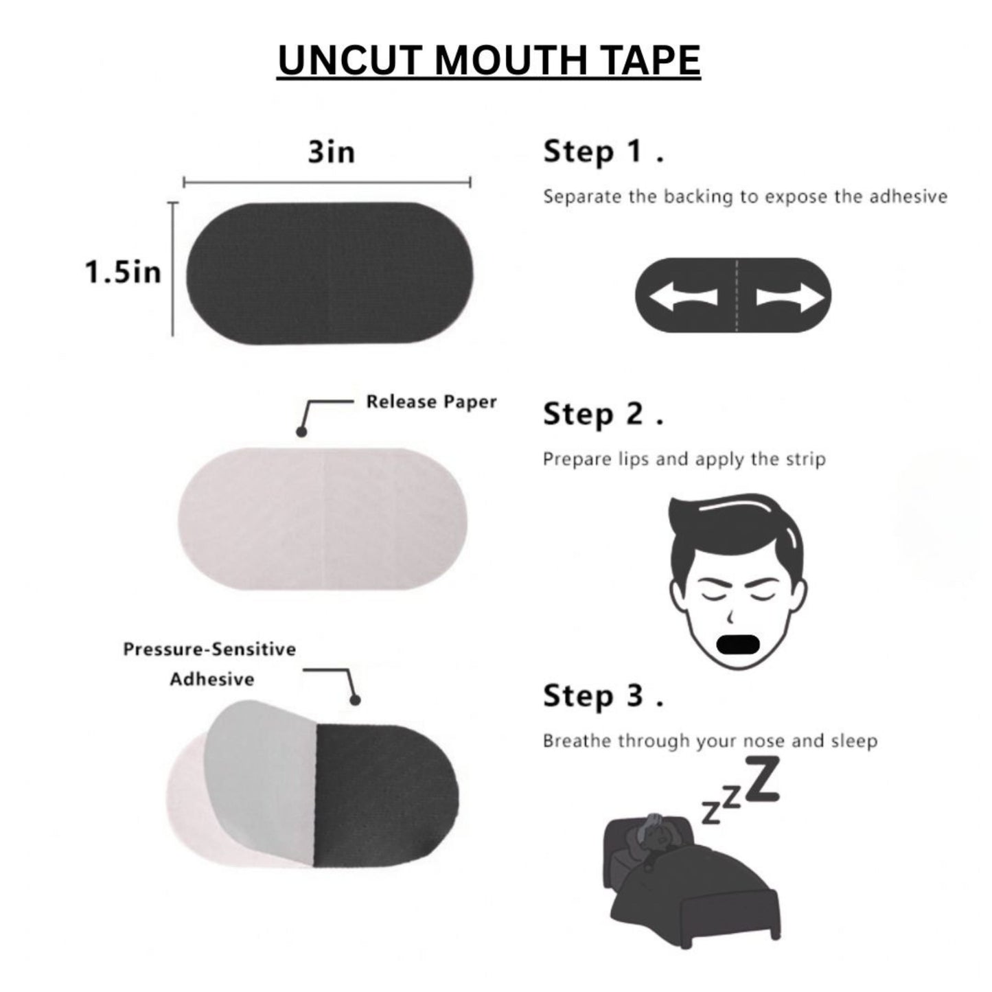 Standard Nasal Strips- Comfort Tape for Sleep & Active Lifestyles
