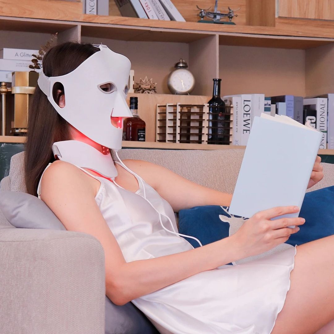LED Face Mask for Anti-Aging, Skin Firming & Radiant Glow at Home, LED Red Light Therapy Mask for Face & Neck