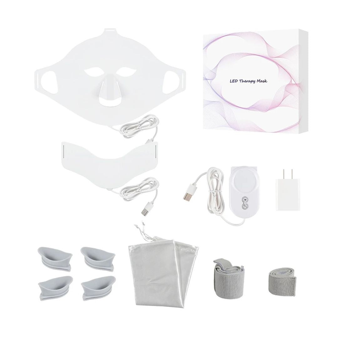 LED Face Mask for Anti-Aging, Skin Firming & Radiant Glow at Home, LED Red Light Therapy Mask for Face & Neck