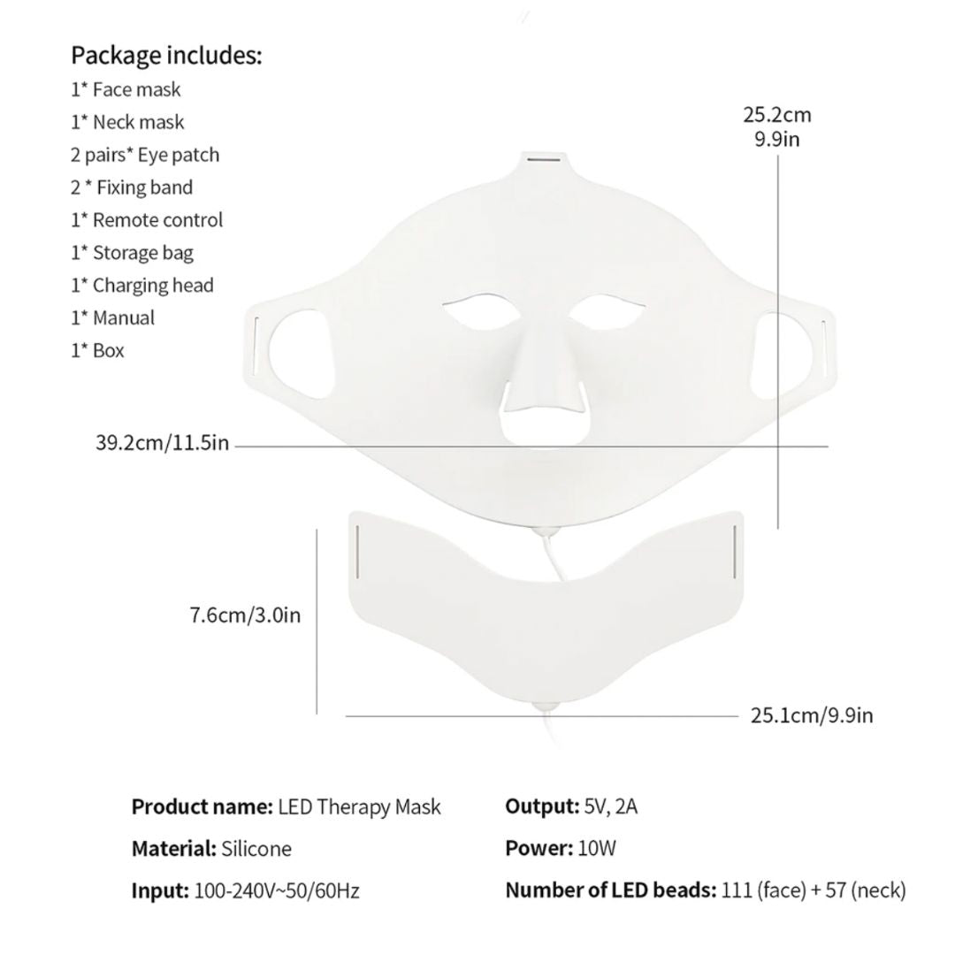 LED Face Mask for Anti-Aging, Skin Firming & Radiant Glow at Home, LED Red Light Therapy Mask for Face & Neck
