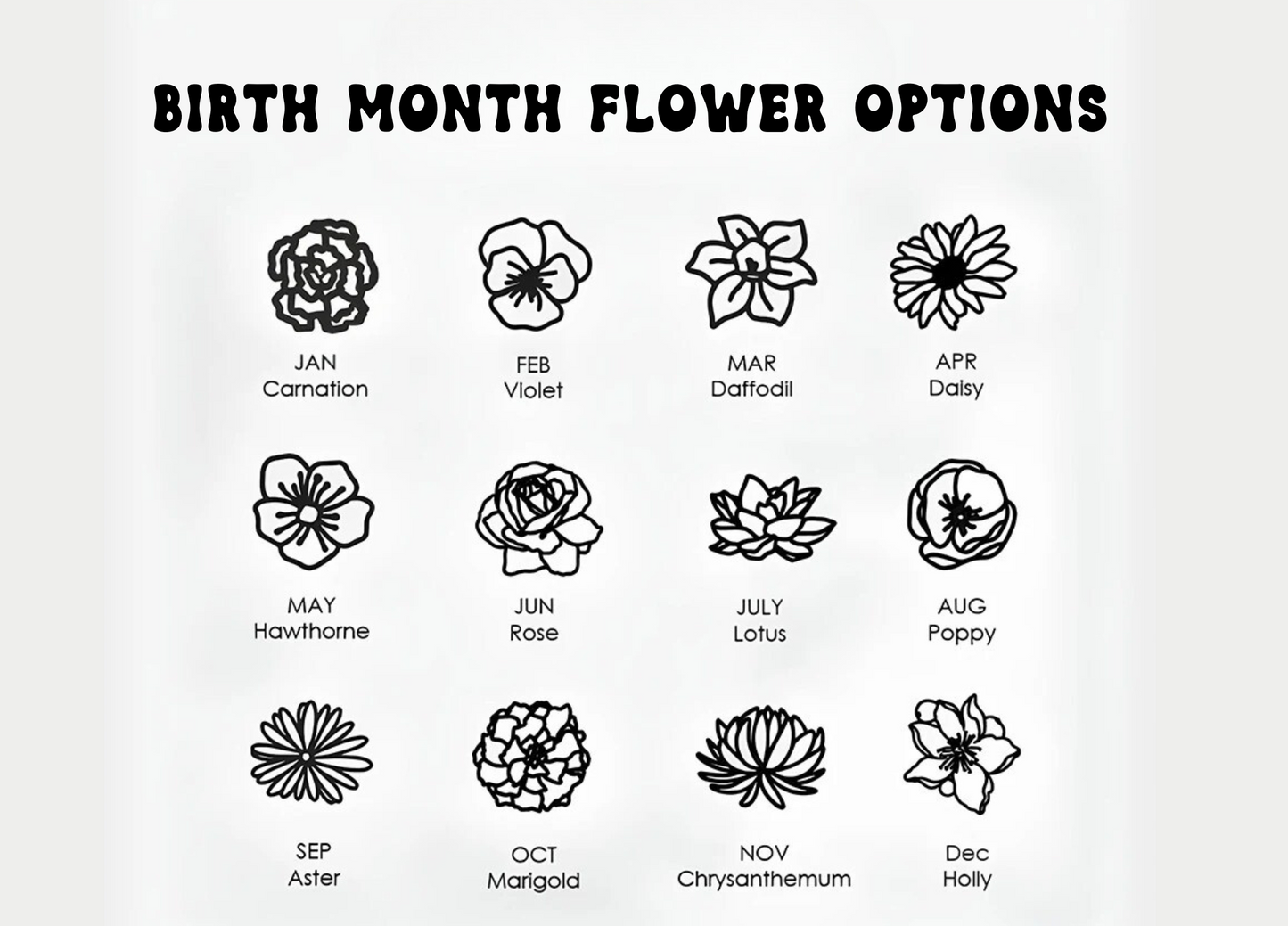 Custom Birth Flower Necklace, Personalized Birth Flower Bouquet Necklace, Birthday Anniversary gift for Mom Grandma Wife, Birth Month Flower