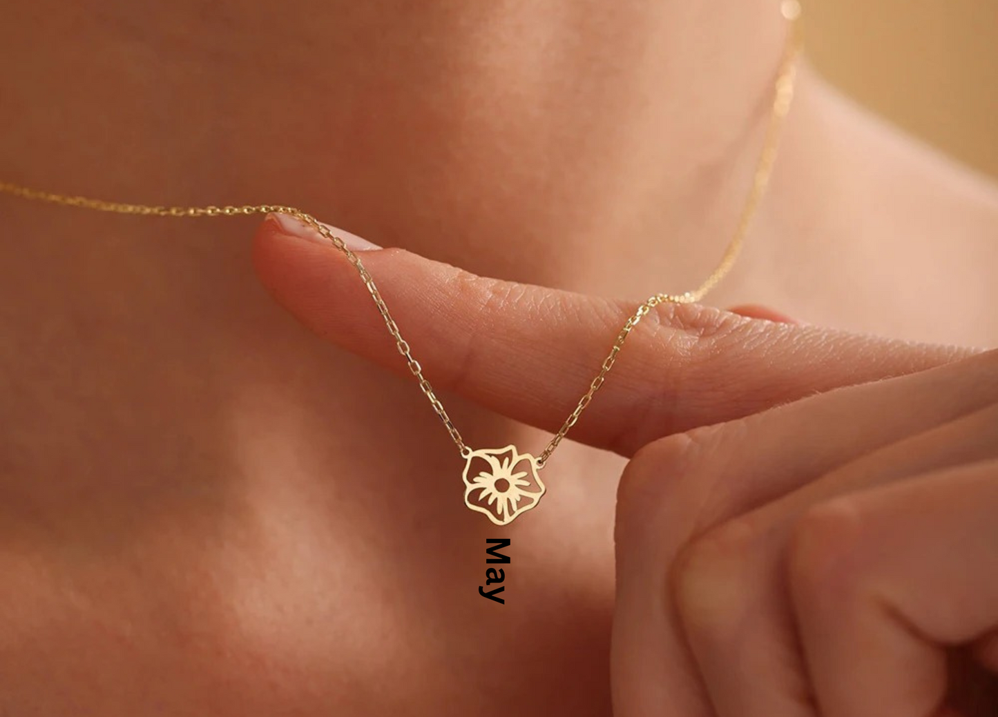 Custom Birth Flower Necklace, Personalized Birth Flower Bouquet Necklace, Birthday Anniversary gift for Mom Grandma Wife, Birth Month Flower