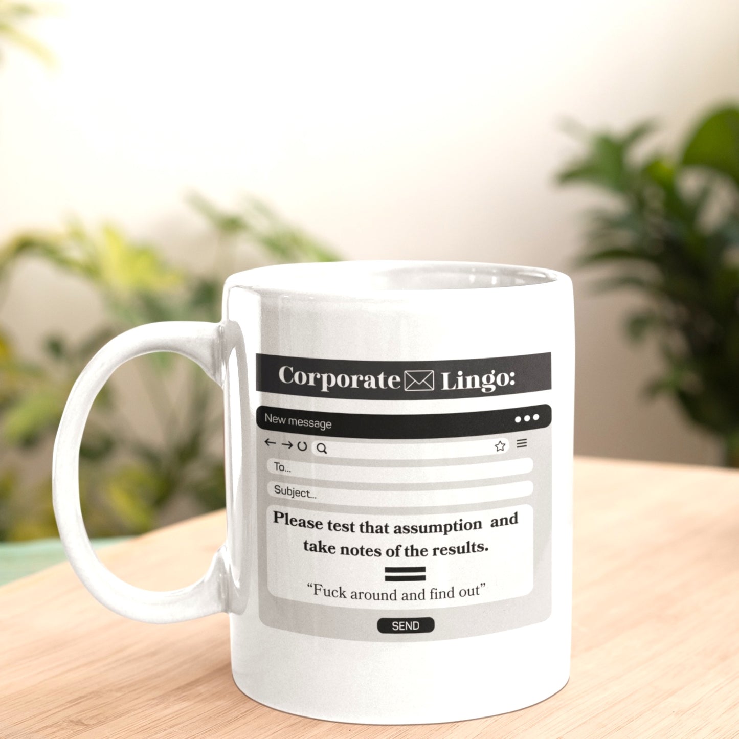 Funny Corporate Email Lingo Mug, Office Email Coffee Cup 11oz