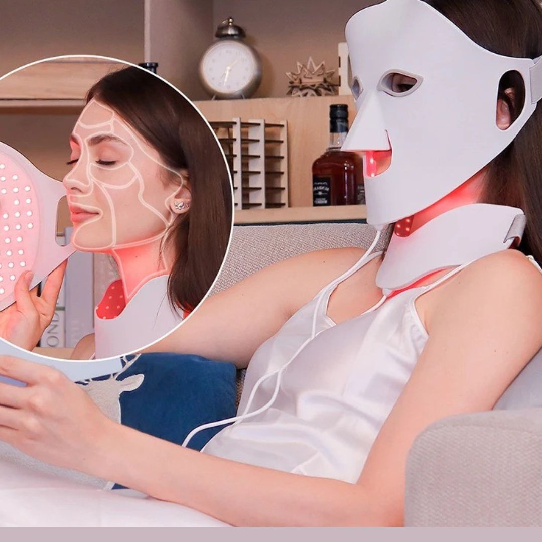 LED Face Mask for Anti-Aging, Skin Firming & Radiant Glow at Home, LED Red Light Therapy Mask for Face & Neck