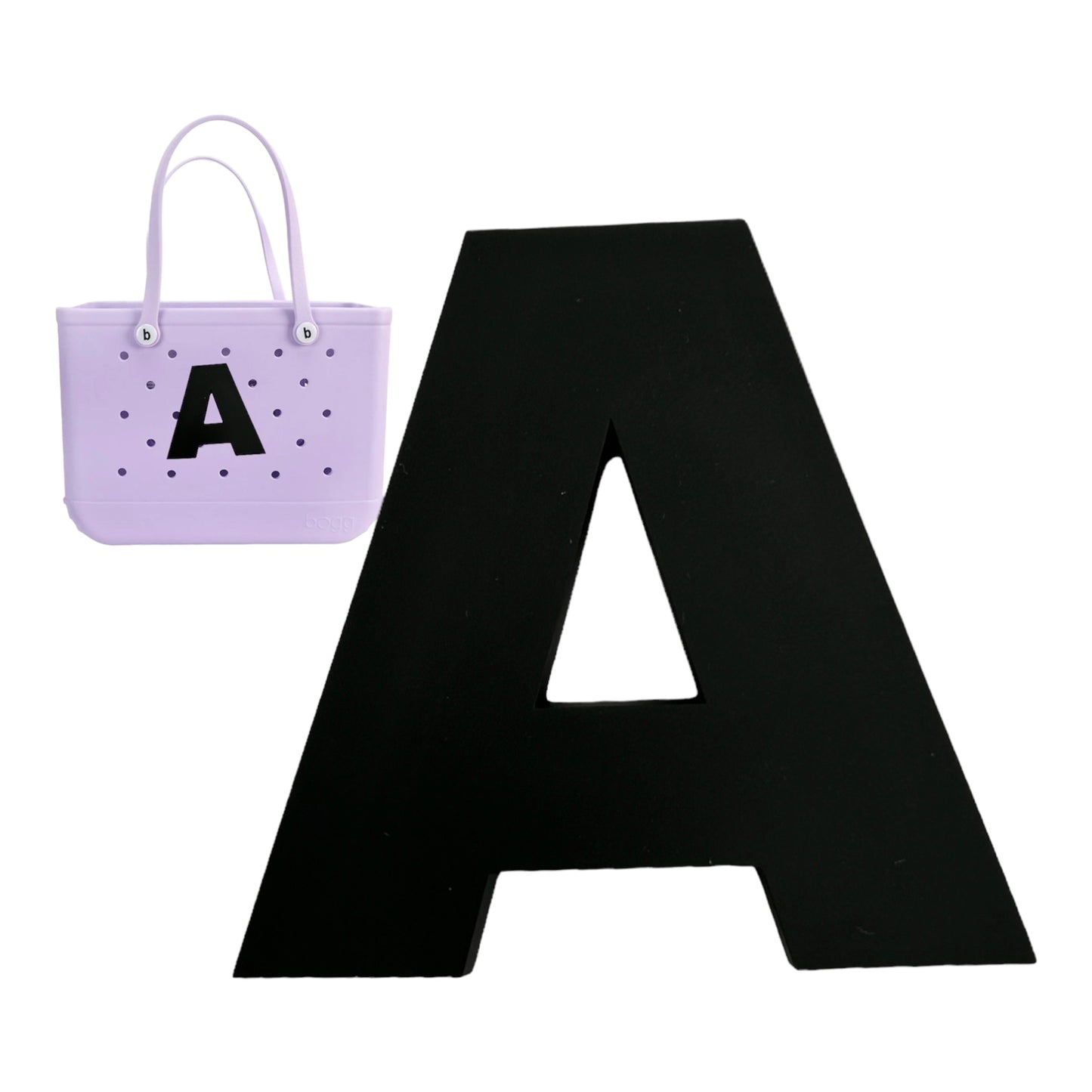 A- Decorative Letter Charm compatible with Bogg Bag & Simply Southern Tote Bag