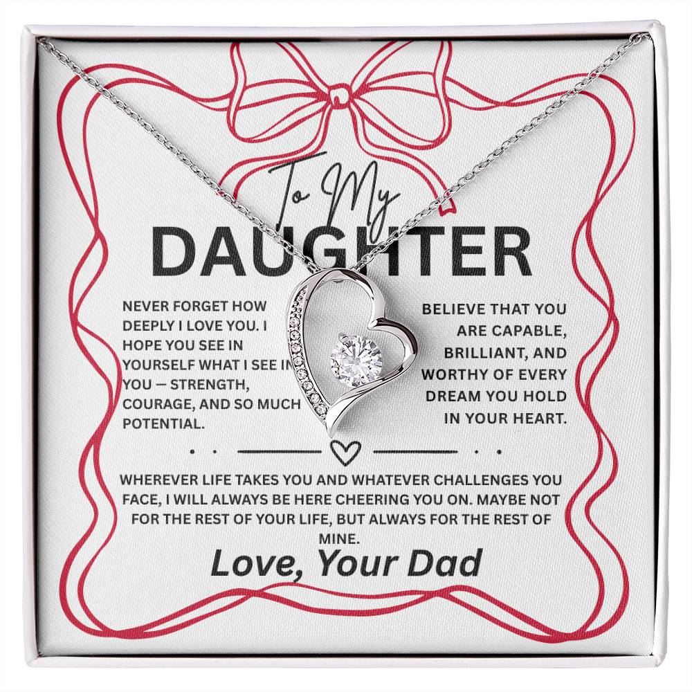 To My Daughter Necklace Gift from Dad, Father gift to daughter