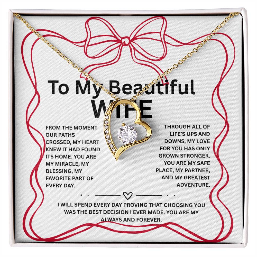 Wife Necklace Coquette Style, Birthday gift for wife