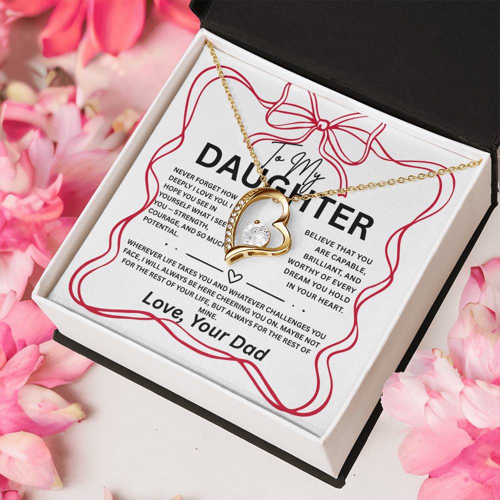 To My Daughter Necklace Gift from Dad, Father gift to daughter