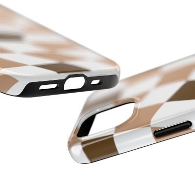 Brown Checkered Phone Case Gift for Birthday, Anniversary, House warming, Mother's Day, Graduation for Her/Him