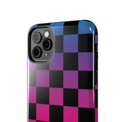 Gradient Checkered iPhone Case Gift for Birthday, Anniversary, House warming, Mother's Day, Graduation for Her/Him