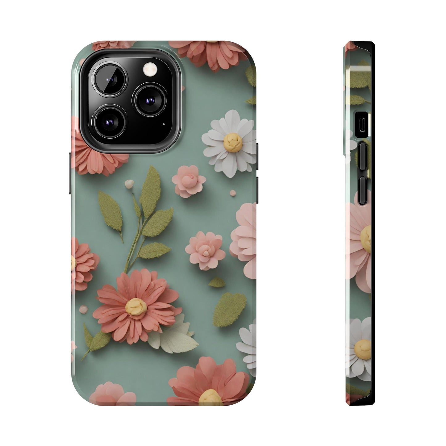 3D Boho Flowers Tough iPhone Case,Floral Aesthetic Birthday,Anniversary,House warming,Mother's Day, Graduation gift for flower lovers