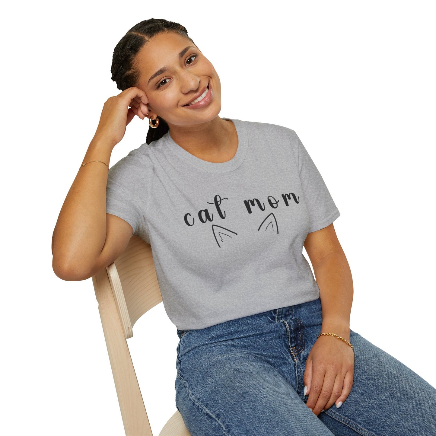 Cat Mom Shirt Gift for Pet Mom, Cat Lover Gift shirt with Cat ears, Cat Owner gift T-shirt for women Fur Baby Pet owner Animal Lover Gift