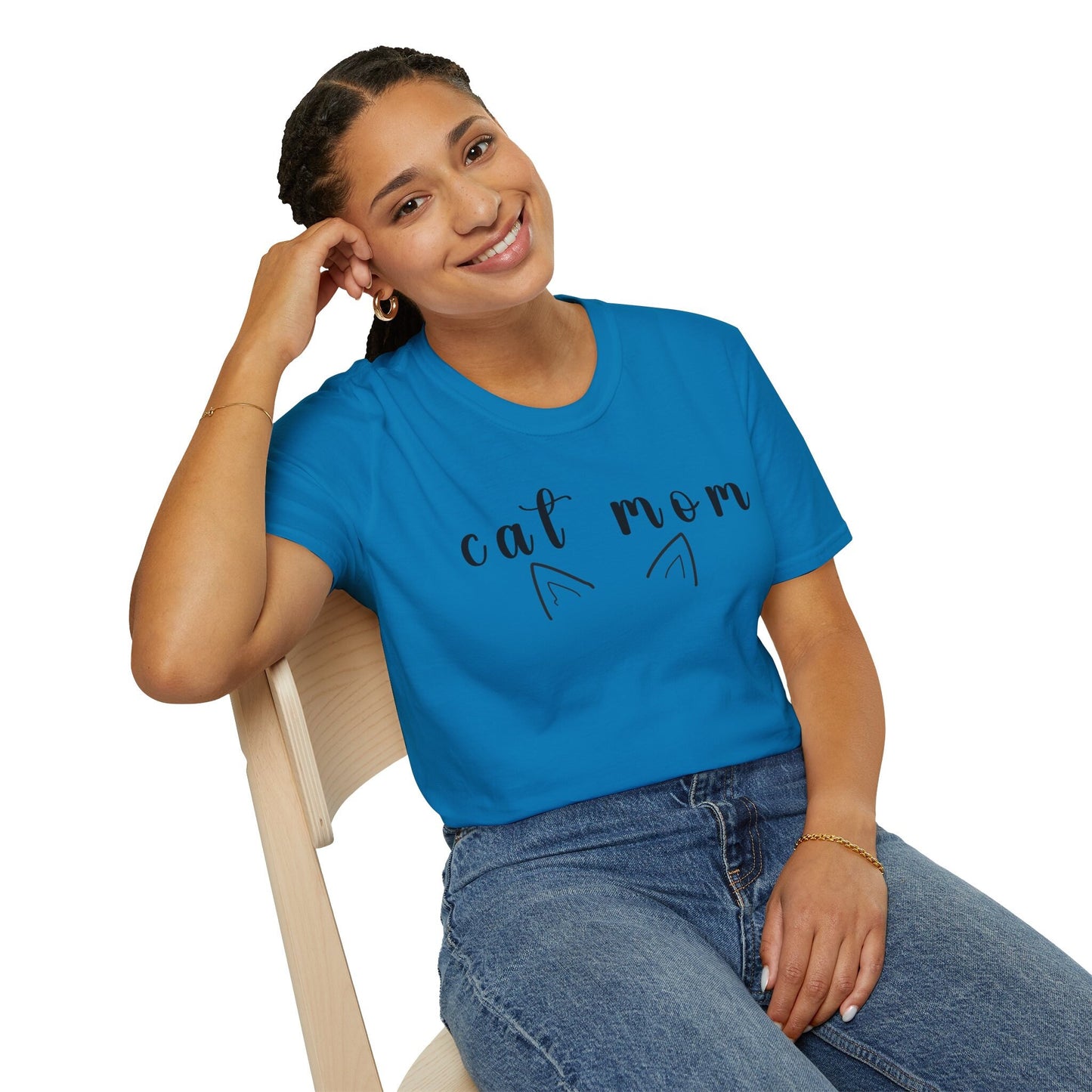 Cat Mom Shirt Gift for Pet Mom, Cat Lover Gift shirt with Cat ears, Cat Owner gift T-shirt for women Fur Baby Pet owner Animal Lover Gift