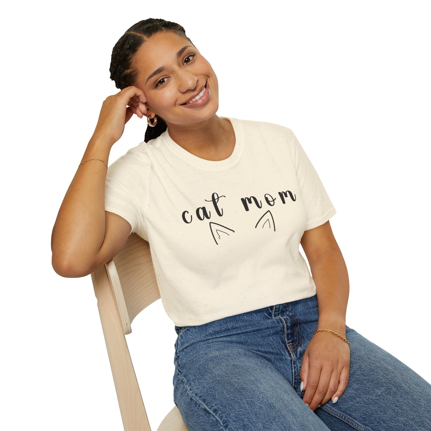 Cat Mom Shirt Gift for Pet Mom, Cat Lover Gift shirt with Cat ears, Cat Owner gift T-shirt for women Fur Baby Pet owner Animal Lover Gift