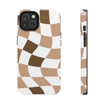 Brown Checkered Phone Case Gift for Birthday, Anniversary, House warming, Mother's Day, Graduation for Her/Him