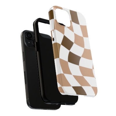 Brown Checkered Phone Case Gift for Birthday, Anniversary, House warming, Mother's Day, Graduation for Her/Him