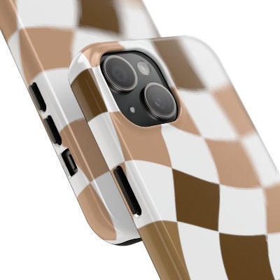 Brown Checkered Phone Case Gift for Birthday, Anniversary, House warming, Mother's Day, Graduation for Her/Him