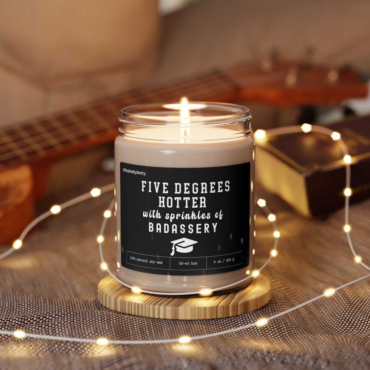Graduation Candle Gift, Funny Candle 9oz Soy Wax Five Degrees Hotter College High School Nursing School Graduation Congratulation gift