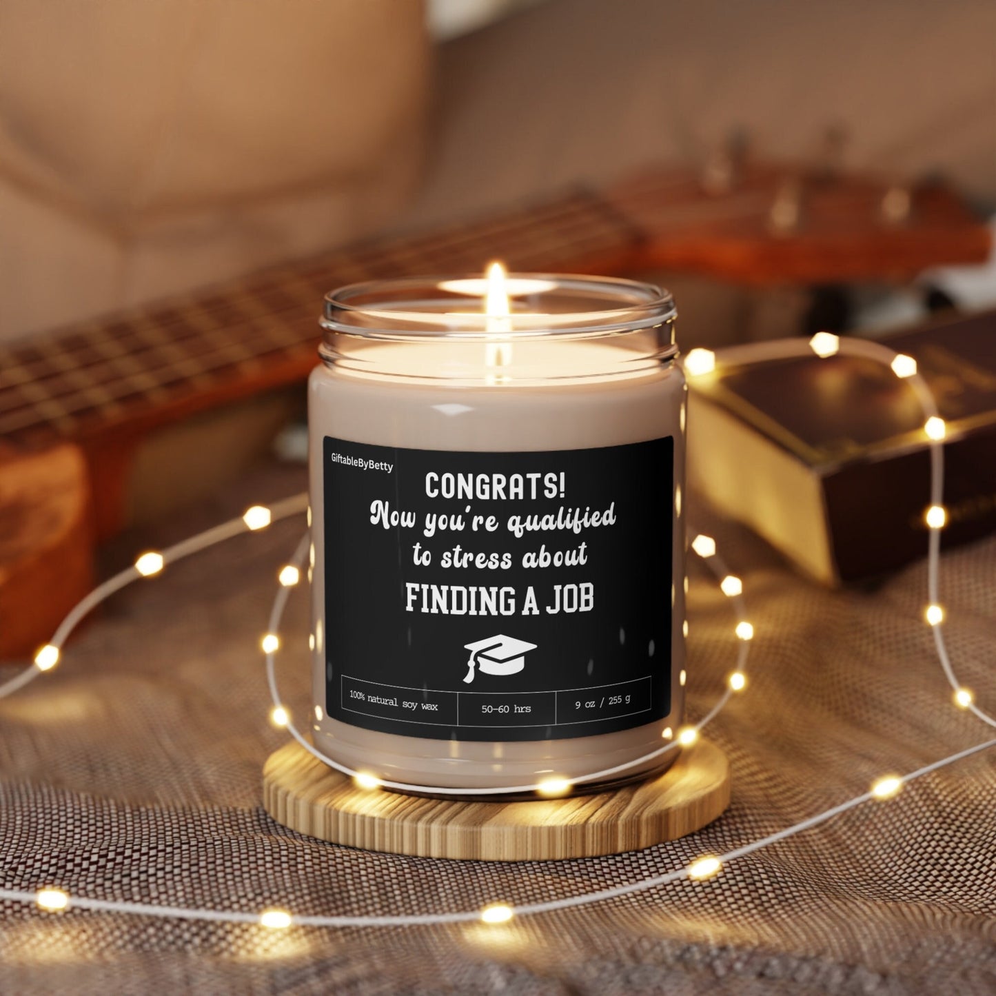 Graduation Candle Gift, Funny Candle 9oz Soy Wax Finding a Job College High School Masters Nursing School Graduation Congratulations gift