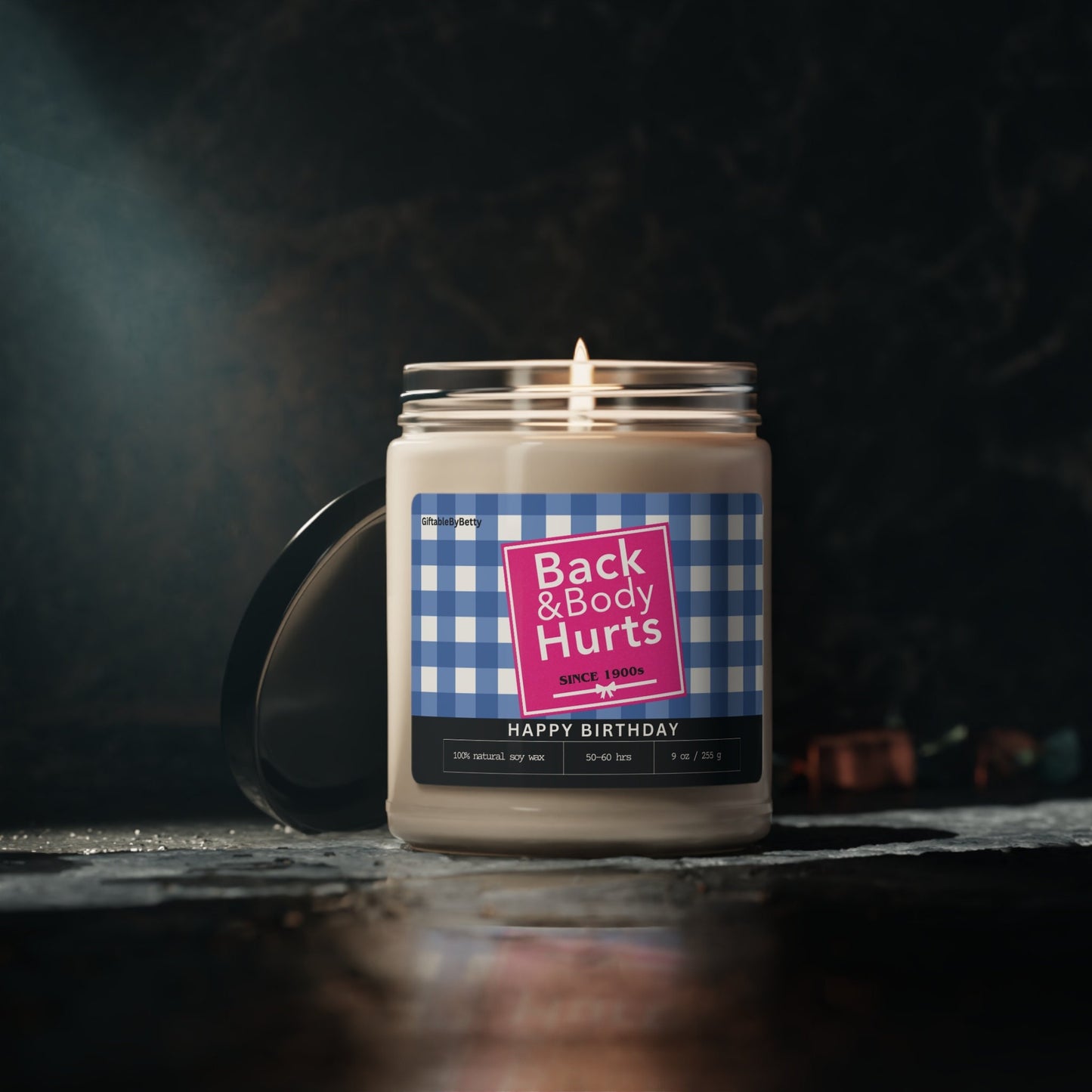 Funny Happy Birthday Candle, Back & Body Hurts since 1900s Gifts for Women Men Coworker Best Friend Sister Brother Candle Gift for Birthday