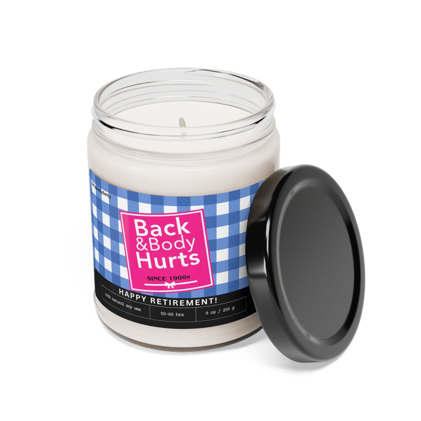 Funny Retirement Gift, Back and Body Works Since 1900S 9oz Soy Wax Retirement Candle Gift for Women & Men, Funny Gift for Coworker Teacher