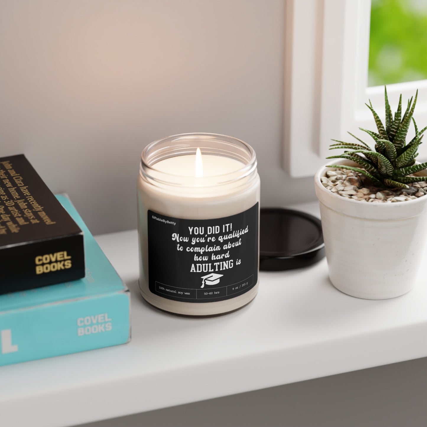 Graduation Candle Gift, College High School Masters PhD Nursing School Graduation Gift for Her Him,9oz Soy Wax Candle Congratulations gift