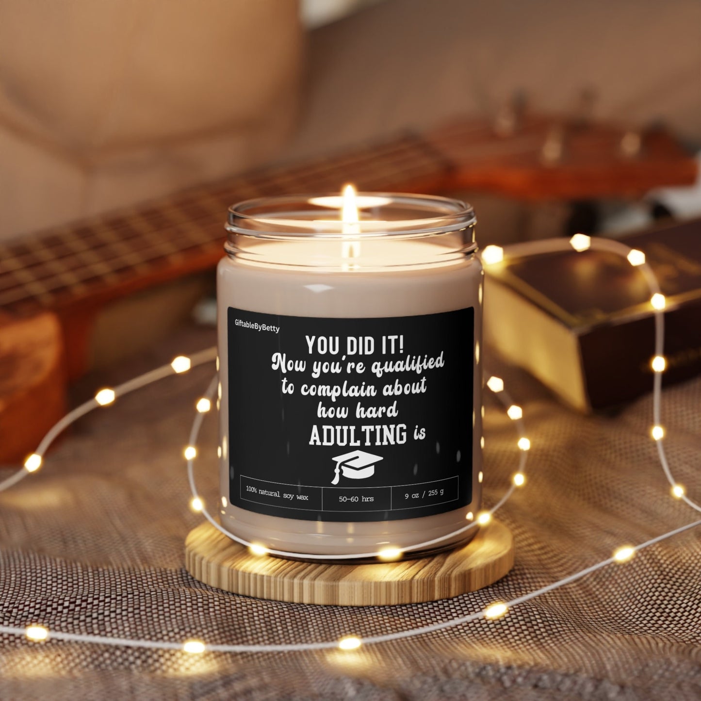 Graduation Candle Gift, College High School Masters PhD Nursing School Graduation Gift for Her Him,9oz Soy Wax Candle Congratulations gift