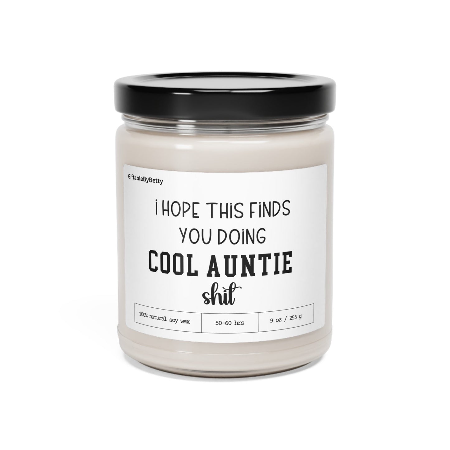 Cool Auntie Candle Gift, Aunty Gift from Niece Nephew, Mother's Day 9oz Scented Soy Funny Candle gift for Aunt Birthday Gift, Gift for her