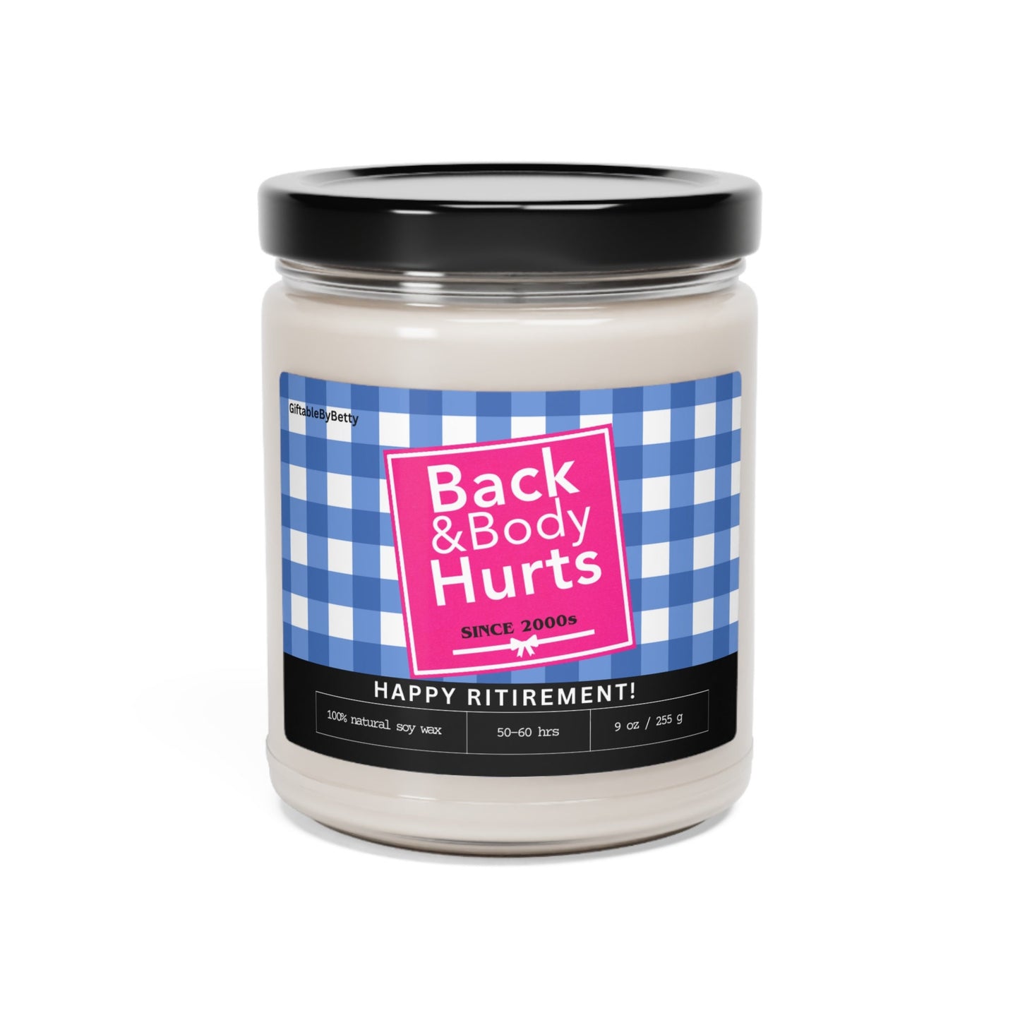 Funny Retirement Gift, Back and Body Works Since 2000s 9oz Soy Wax Retirement Candle Gift for Women & Men, Funny Gift for Coworker Teacher