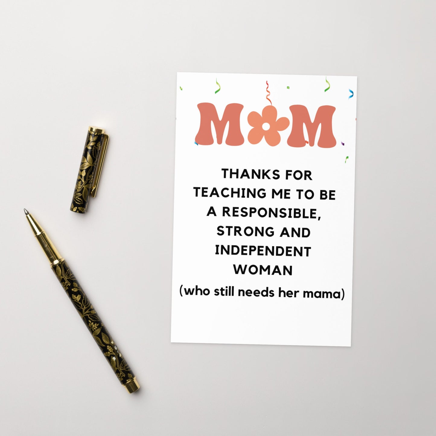 Funny Mothers Day Card for Mom Birthday Card for Mom Gift From Daughter From Son Oldest Child Mother's Day Gift Witty Mom Card