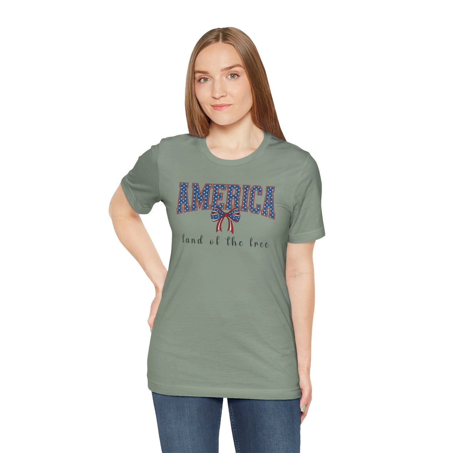 America Shirt Coquette Bow Aesthetic 4th of July Independence shirt gift for American Girl y2k Fourth of July Freedom Summer USA flag shirt