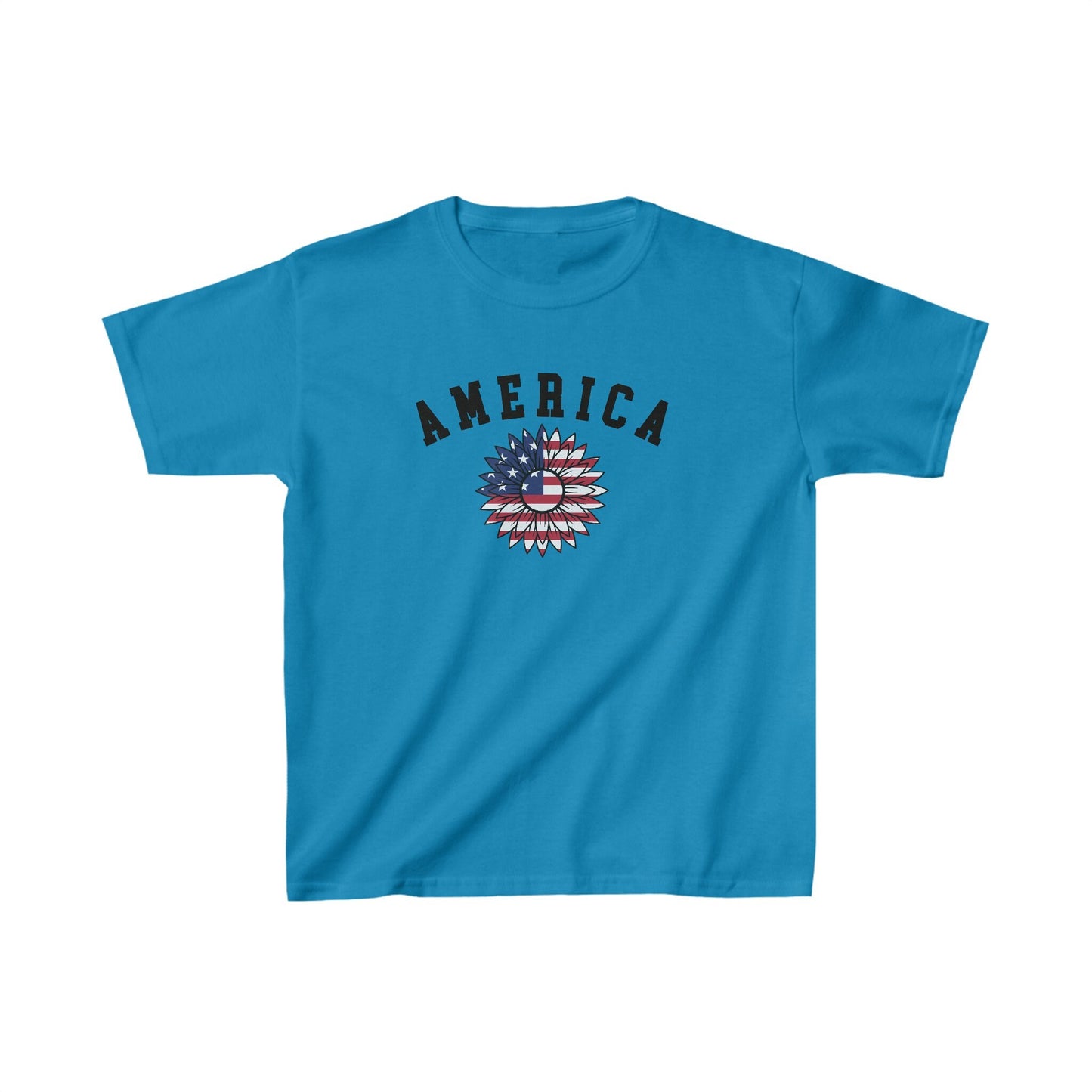 America Sunflower Baby Tee Shirt gift for American Girl y2k Baby Tee Crop Top Freedom Independence 4th of July Fourth of July USA flag shirt