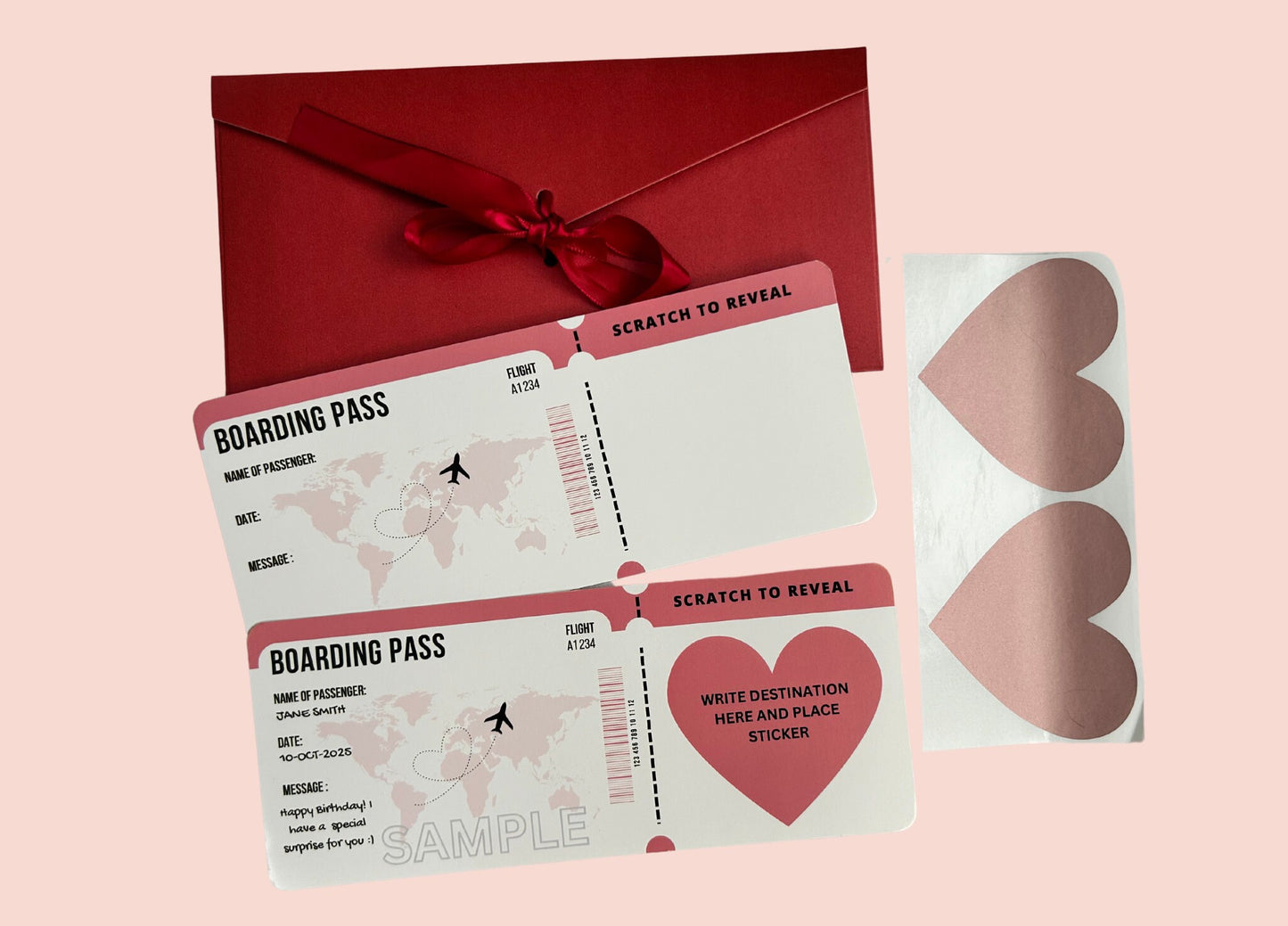 DIY Personalized Scratch To Reveal Card, Birthday Surprise Boarding Pass, Special Birthday Scratch Card, Bachelorette Anniversary Vacation