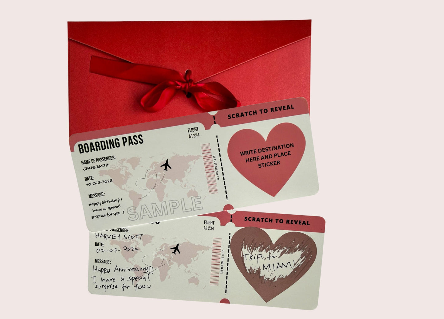 DIY Personalized Scratch To Reveal Card, Birthday Surprise Boarding Pass, Special Birthday Scratch Card, Bachelorette Anniversary Vacation