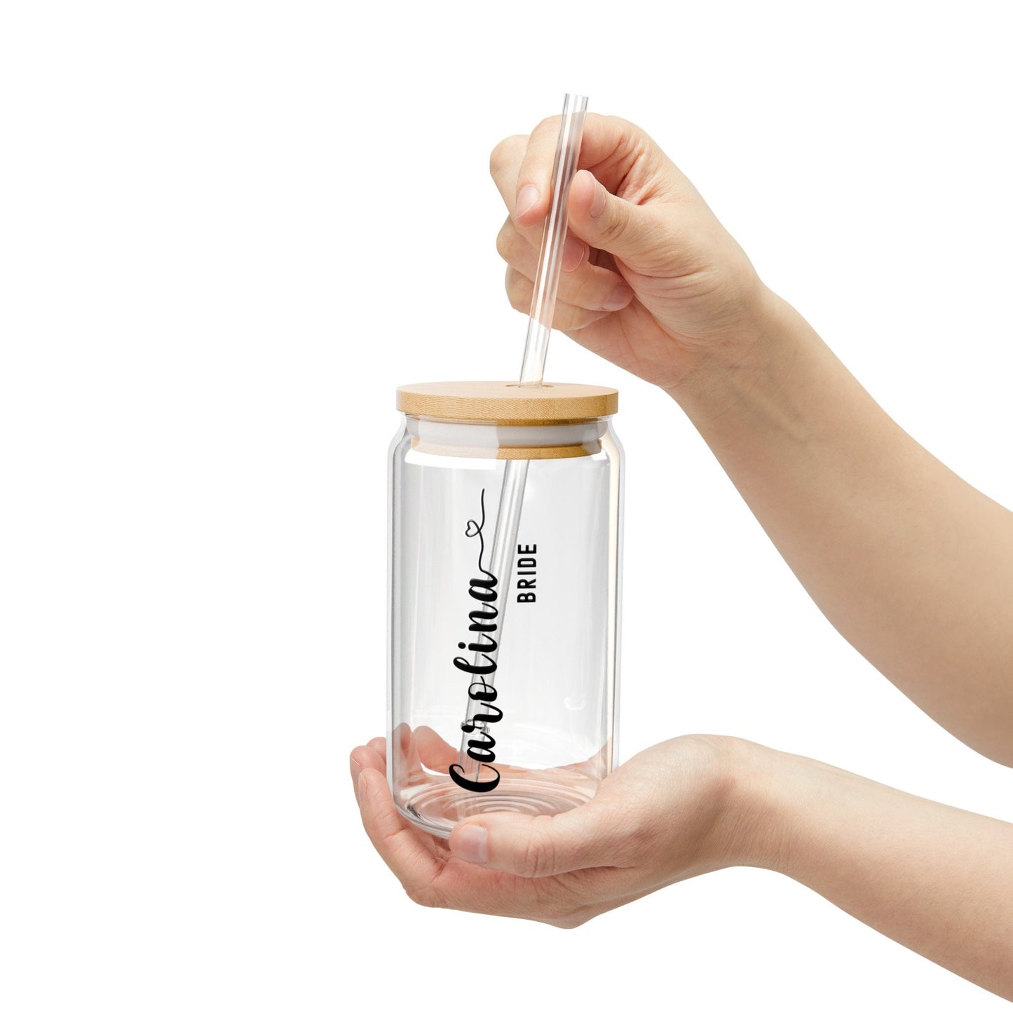 Personalized Bridesmaid Gift Tumbler Customized Iced Coffee Glass Tumbler Bridesmaid Proposal Bachelorette Party 16oz Glass Cup Bridal Party