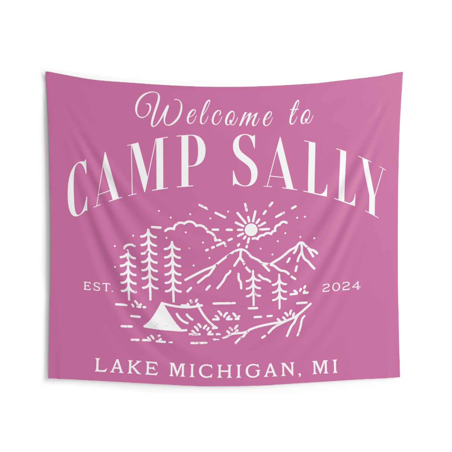 Grey, Light Blue, Pink Wall Tapestries