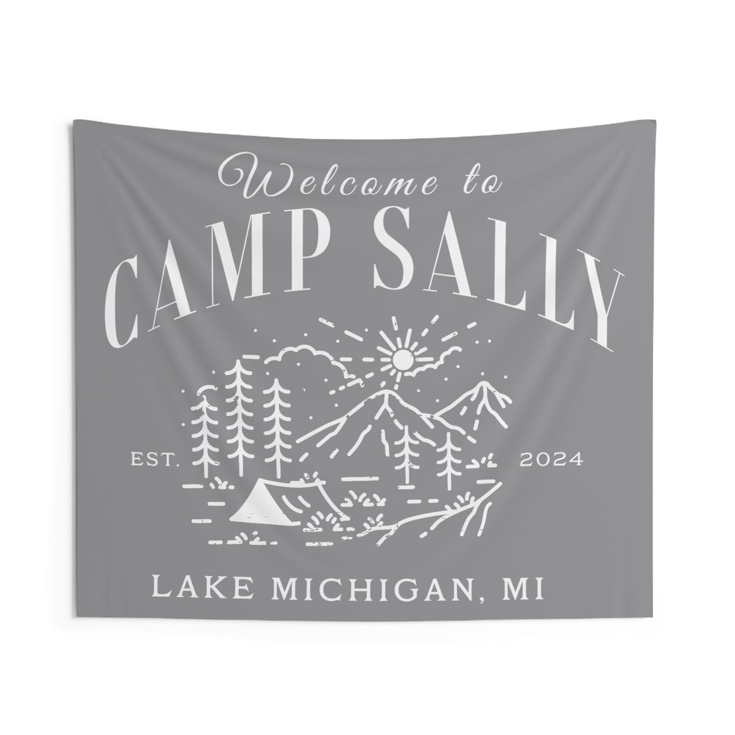 Grey, Light Blue, Pink Wall Tapestries