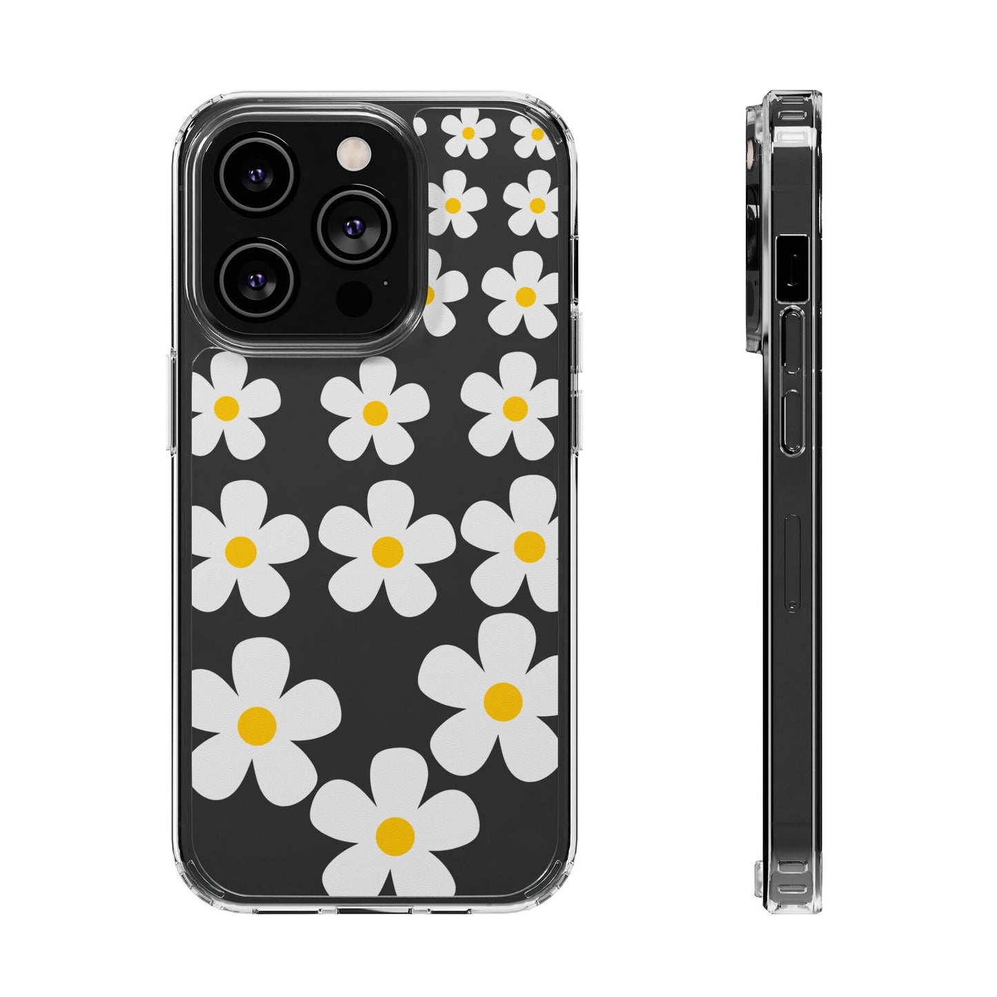 Clear Daisy Flower Floral Phone Case for iPhone 14 13 12 11 Pro Max 14 13 12 11 pro 13,12 mini Samsung Galaxy S22 Plus Ultra S21 Plus Ultra