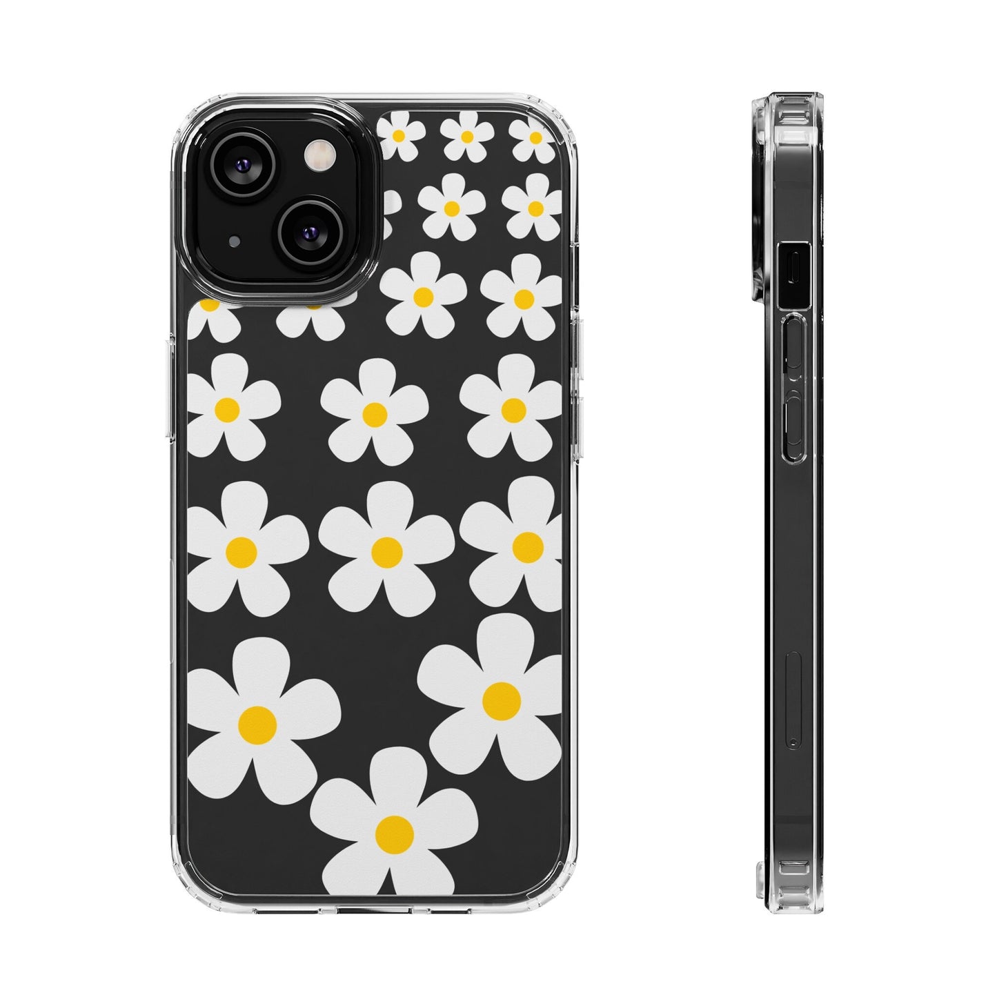 Clear Daisy Flower Floral Phone Case for iPhone 14 13 12 11 Pro Max 14 13 12 11 pro 13,12 mini Samsung Galaxy S22 Plus Ultra S21 Plus Ultra