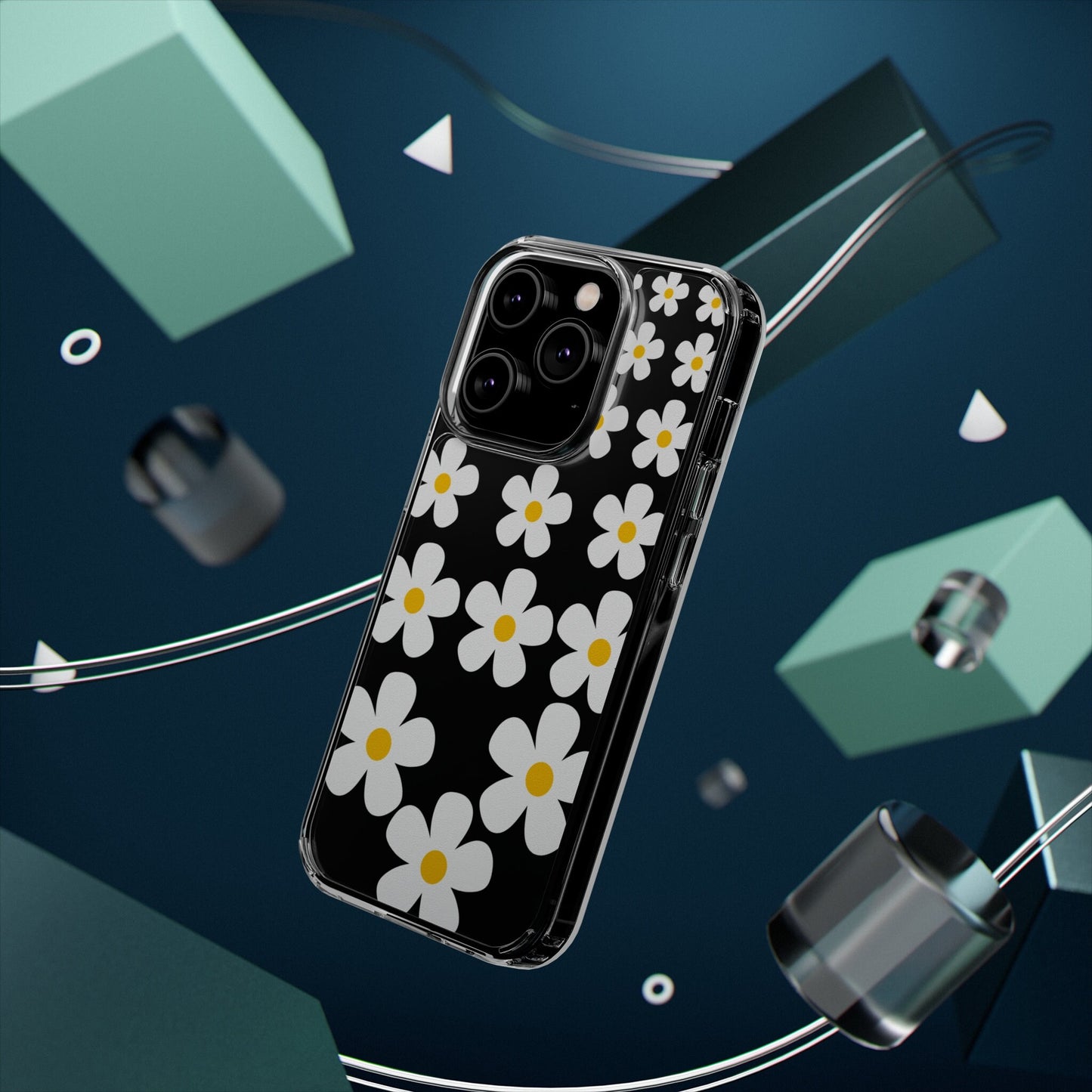 Clear Daisy Flower Floral Phone Case for iPhone 14 13 12 11 Pro Max 14 13 12 11 pro 13,12 mini Samsung Galaxy S22 Plus Ultra S21 Plus Ultra