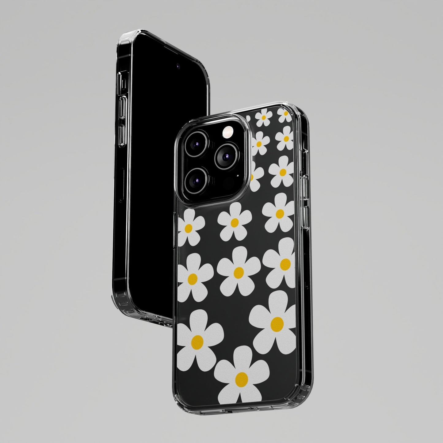 Clear Daisy Flower Floral Phone Case for iPhone 14 13 12 11 Pro Max 14 13 12 11 pro 13,12 mini Samsung Galaxy S22 Plus Ultra S21 Plus Ultra