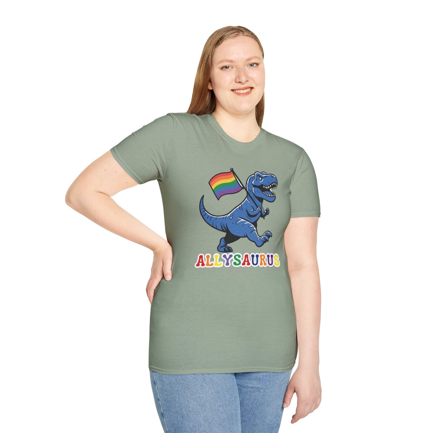 LGBTQ Ally Shirt, Allysaurus Funny Pride Shirt, Rainbow Flag T Shirt, Love Is Love LGBTQ Support Gift, Trans Ally Tshirt, Gay Pride Gift