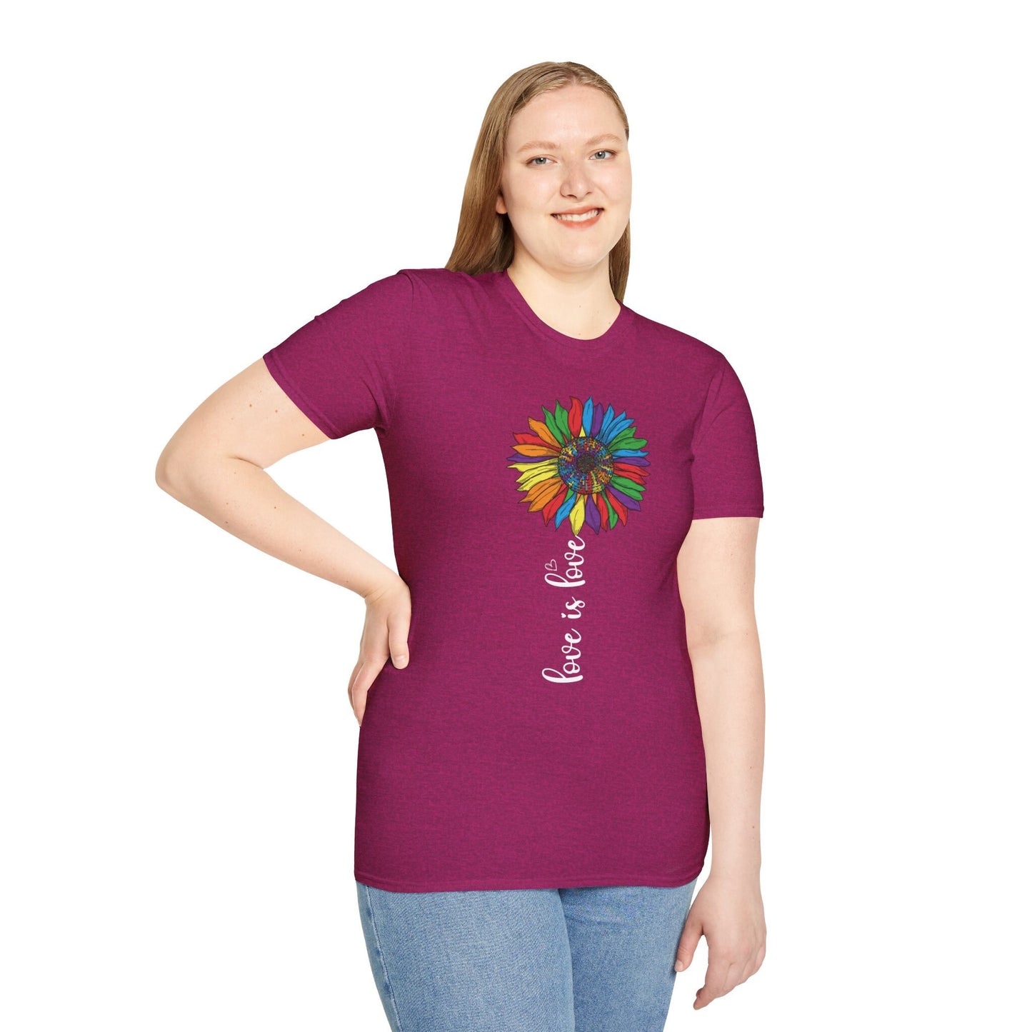 Love is Love T-Shirt, LGBTQ Support Tshirt Unisex, Sunflower Shirt, Gay Rights Equality Shirt, Pride Gift for Gay Lesbian Trans, Pride month
