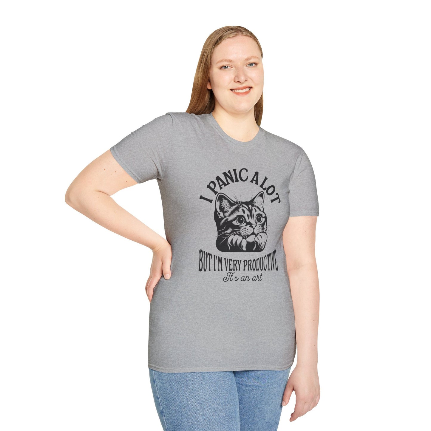 I Panic a lot T-Shirt, Funny Shirt gift for overthinkers, Funny cat lover shirt, Mental health awareness gift, Friend gift for introvert