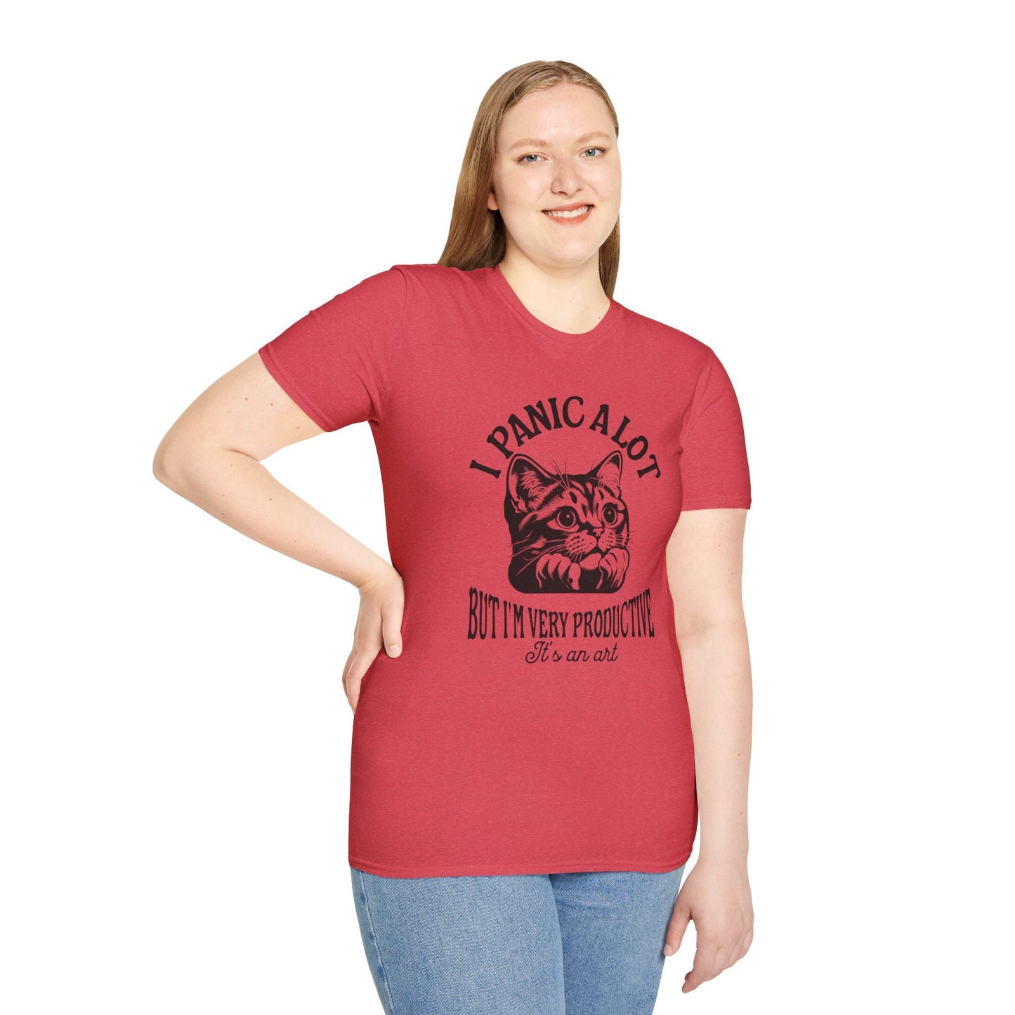 I Panic a lot T-Shirt, Funny Shirt gift for overthinkers, Funny cat lover shirt, Mental health awareness gift, Friend gift for introvert