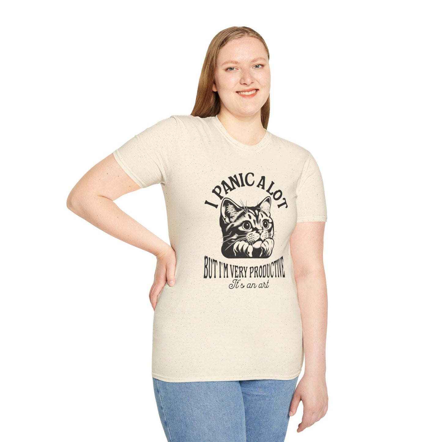 I Panic a lot T-Shirt, Funny Shirt gift for overthinkers, Funny cat lover shirt, Mental health awareness gift, Friend gift for introvert