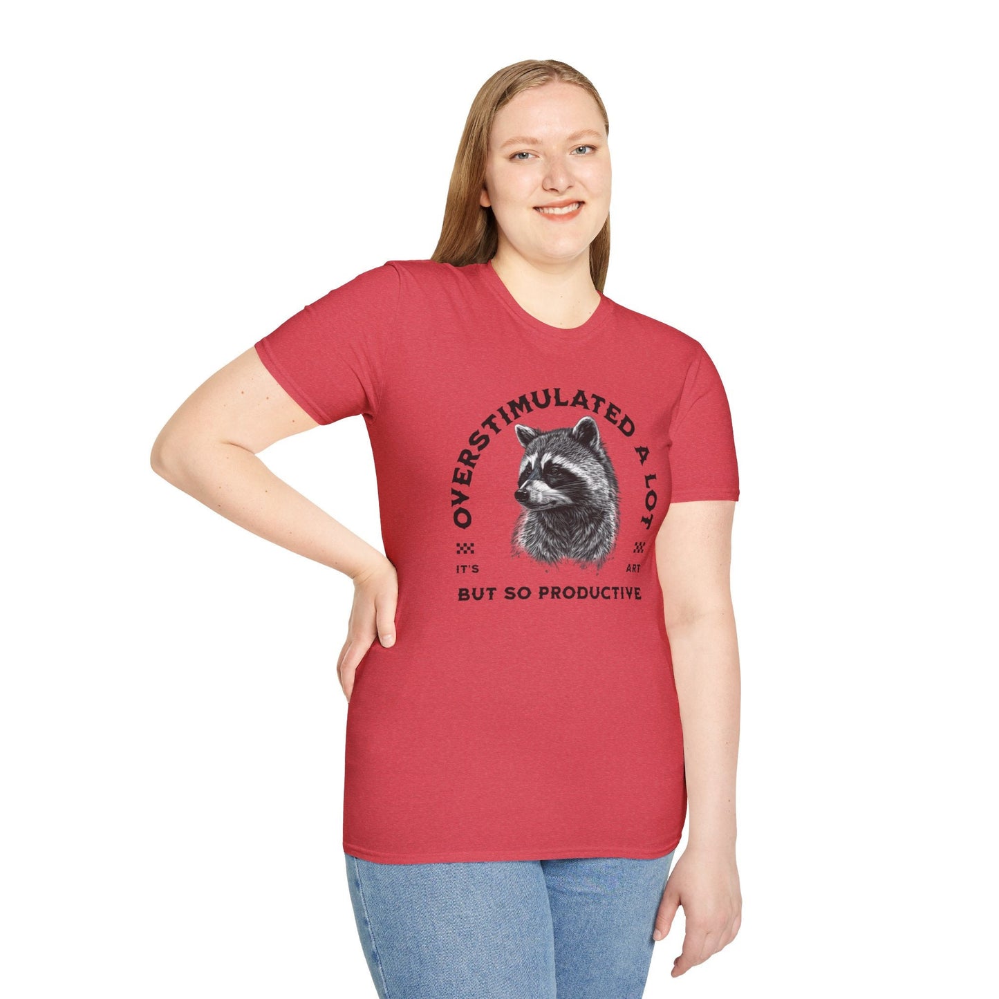 Funny Shirt, Unisex Mental health awareness shirt, Recovery gift for women, Funny Raccoon Shirt, Overstimulated A Lot , Sarcastic gift