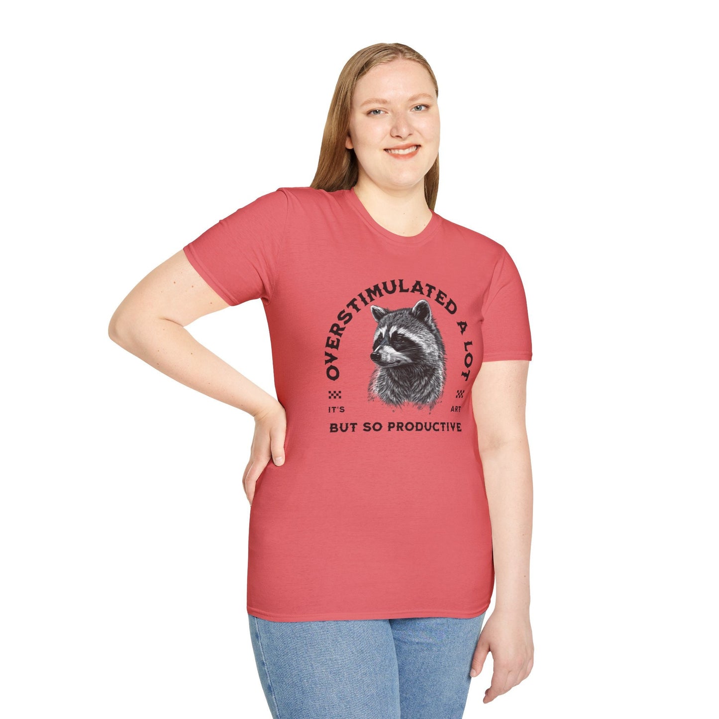Funny Shirt, Unisex Mental health awareness shirt, Recovery gift for women, Funny Raccoon Shirt, Overstimulated A Lot , Sarcastic gift