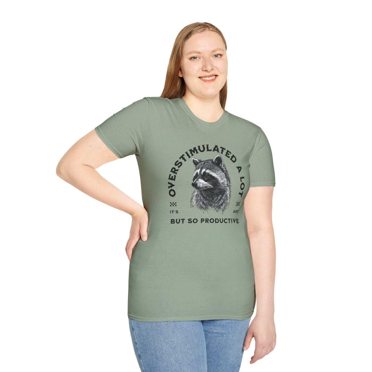 Funny Shirt, Unisex Mental health awareness shirt, Recovery gift for women, Funny Raccoon Shirt, Overstimulated A Lot , Sarcastic gift